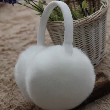 

Women faux rabbit fur pearl earmuffs ,Girls cute plush fluffy ear warmer muffs lady faux fur candy color earmuffs