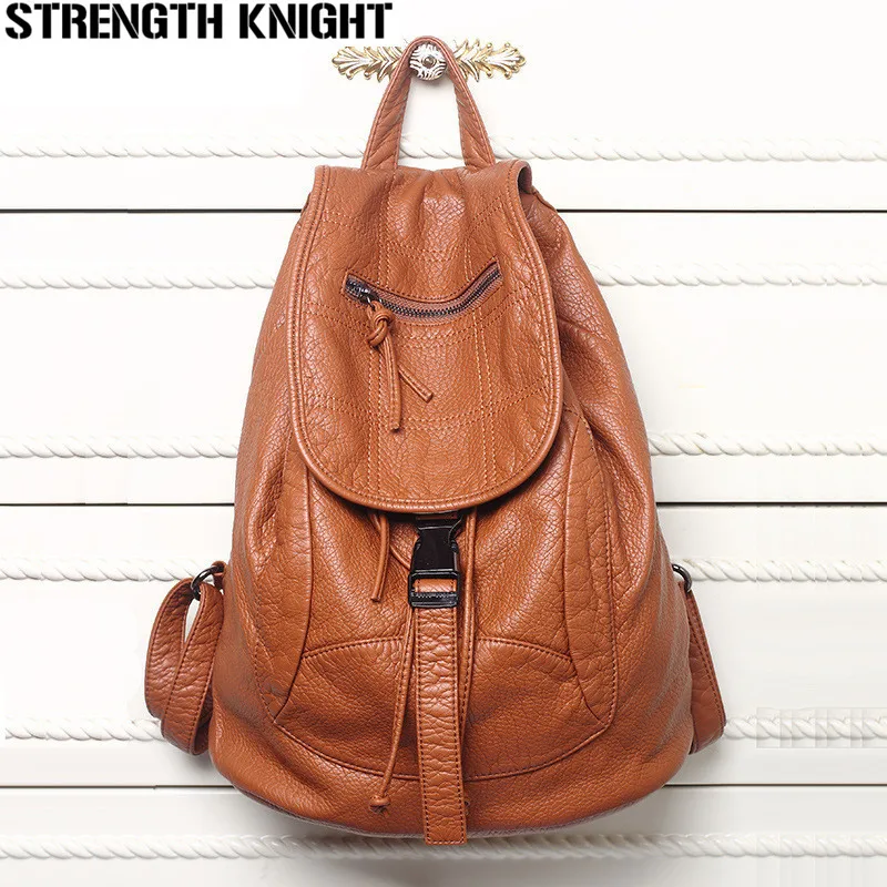 

New Designer Washed Leather Bag High-grade Leather Women Backpacks Bolsos Mujer School Backpack for Girls Travel Bag Rucksack