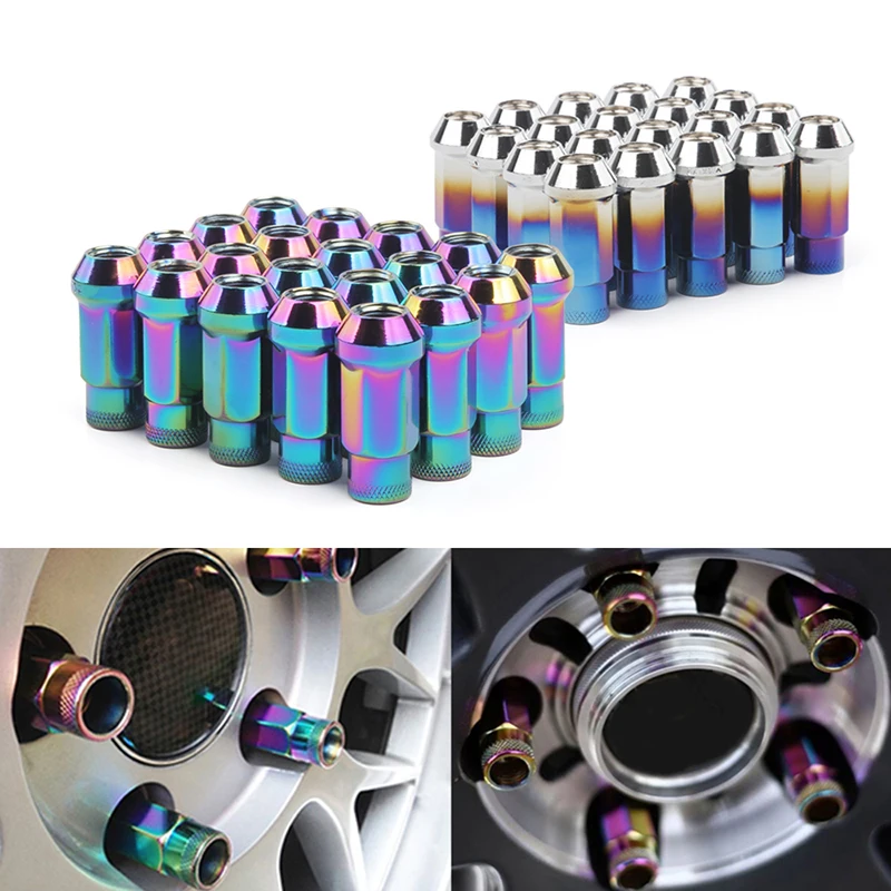 

M12x1.5/、M12x1.25 Racing Wheel Nuts Lug Ferro 20 pcs 47mm Bloqueio Lug Nuts Corrida Lug Nuts