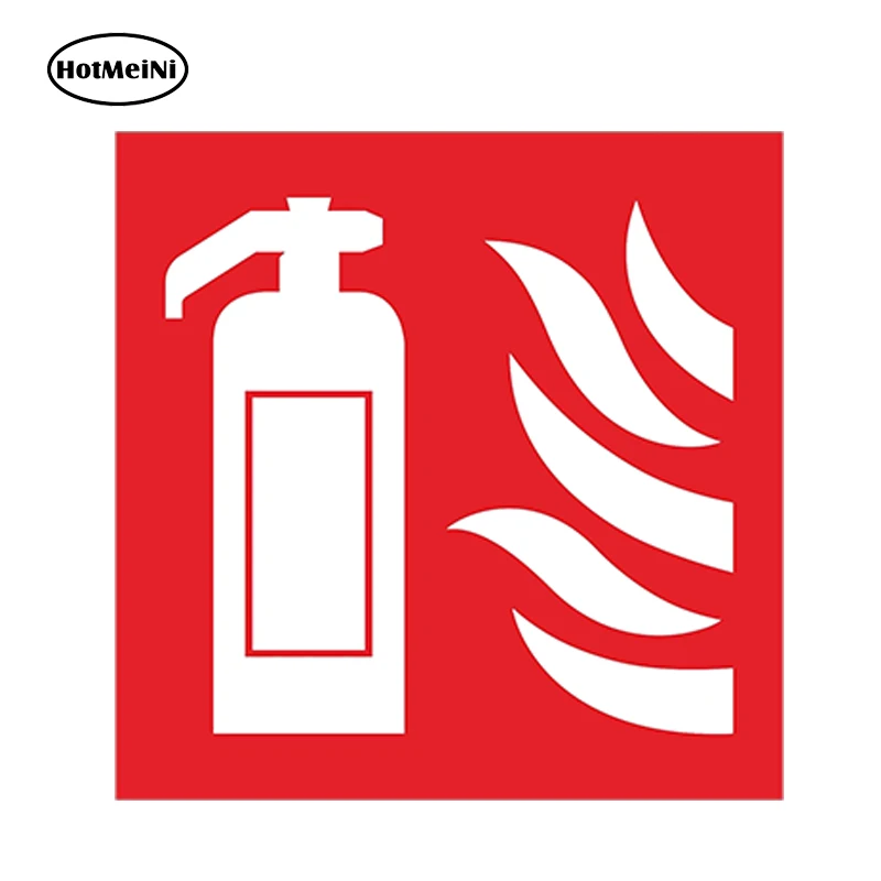

HotMeiNi Car Styling FIRE EXTINGUISHER Warning Sticker for Door Box Locker Car Bumper Laptop SUV Waterproof Accessories 13x13cm