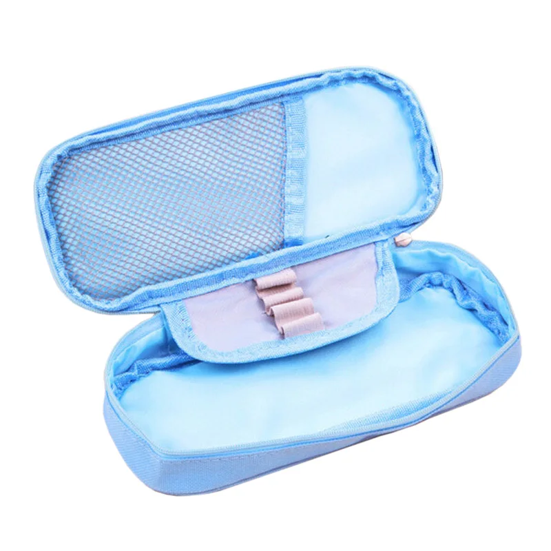 

High capacity Multifunction Clamshell Pen bag light blue