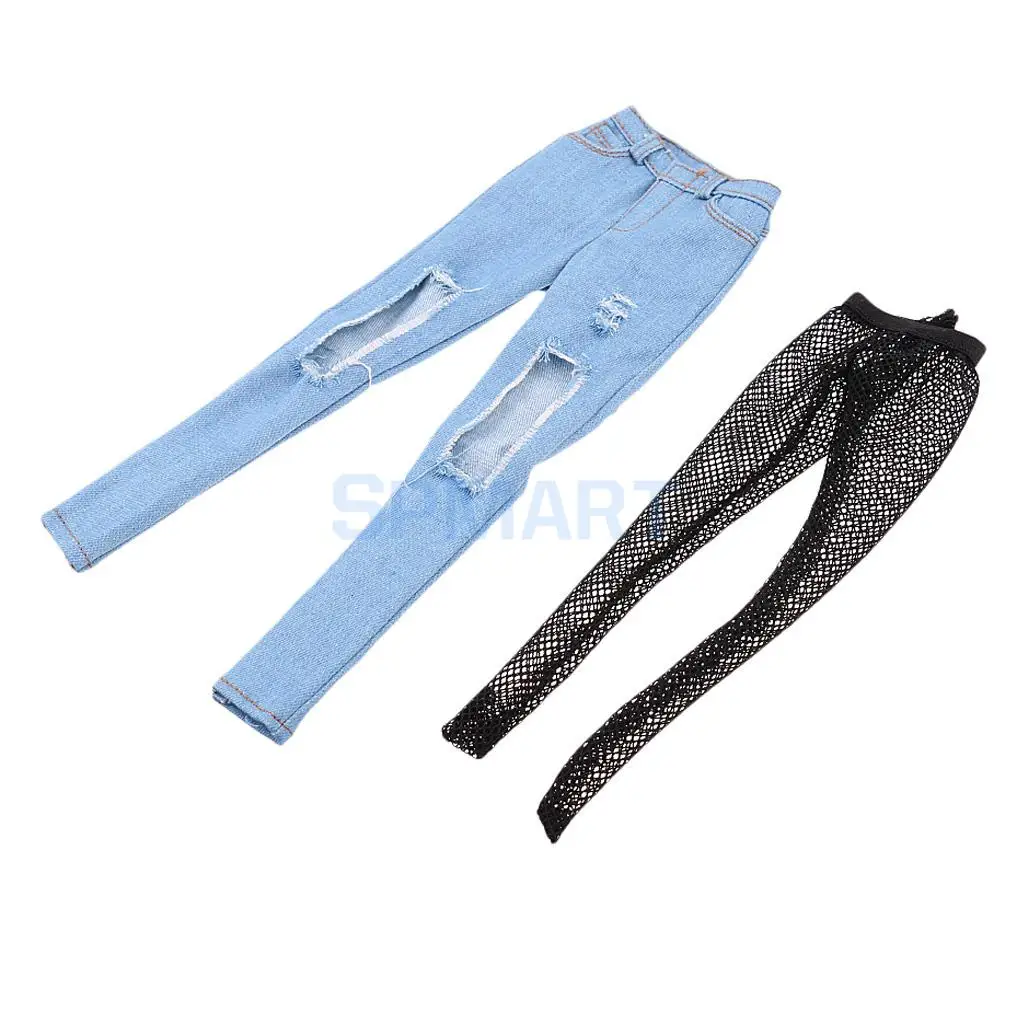 1/6 Scale Female Ripped Jeans Women Pants Clothes for 12inch Phicen Kumik Soldier Action Figures Collectible DIY Accessories