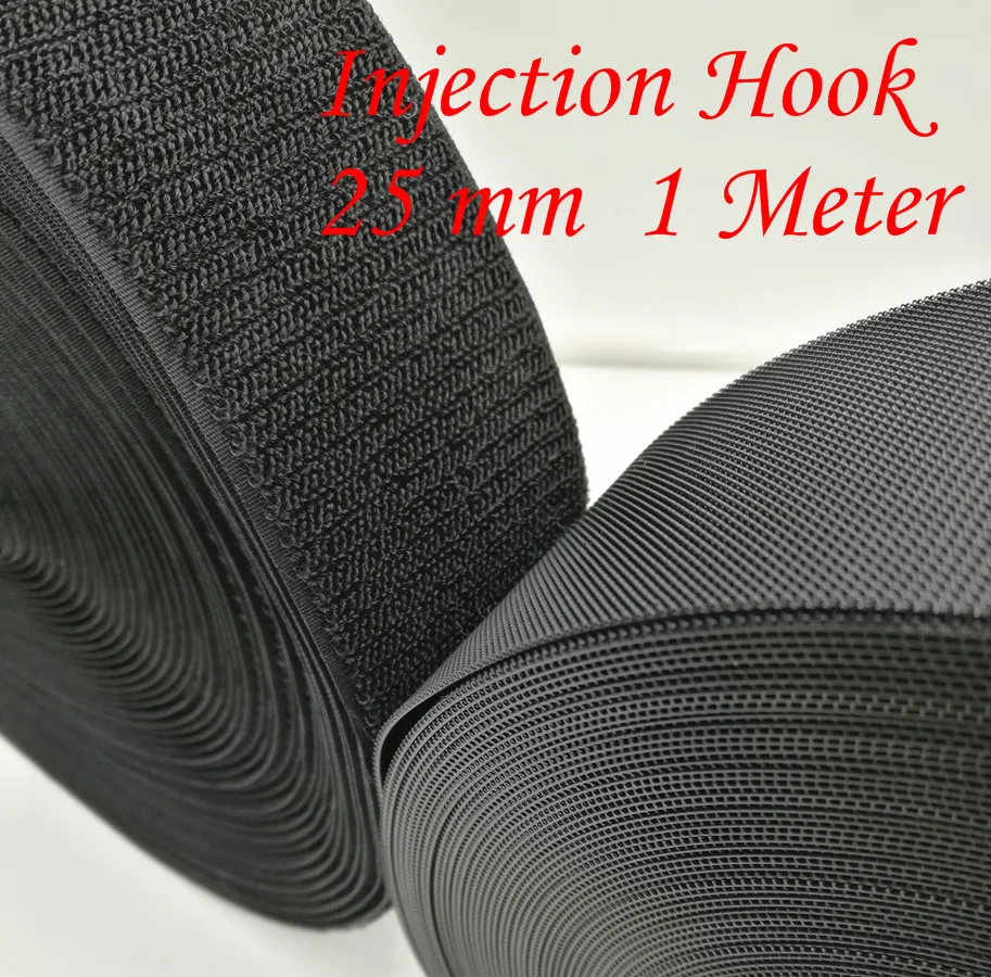 

1PCS/LOT YT657B Magic Tape Wide 25 mm Injection Hook / Plastic Hook Nylon Fastening 1 Meters Without Glue Free Shipping