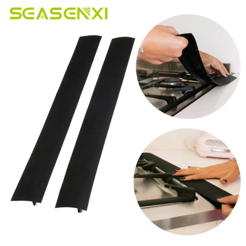 

Flexible Stove Counter Gap Cover Silicone Rubber Kitchen Oil-gas Slit Filler Heat Resistant Mat Oil Dust Water Seal 53.5cmx1cm