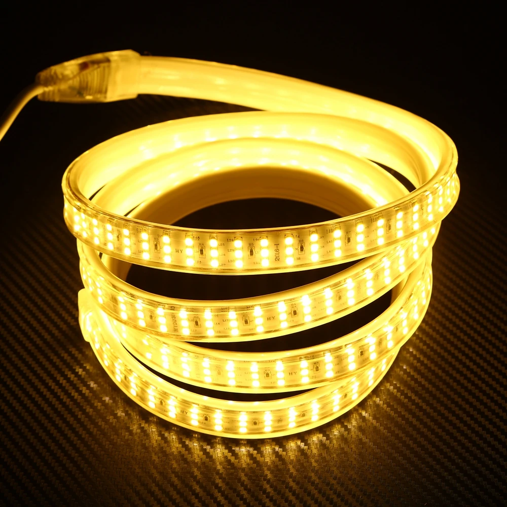 impermeabile Bianco caldo 220 V 1m striscia a LED Striscia a LED 5050 IP65 luminosa impermeabile Bianco caldo 220 V 1m striscia a LED Striscia a LED 5050 IP65 luminosa