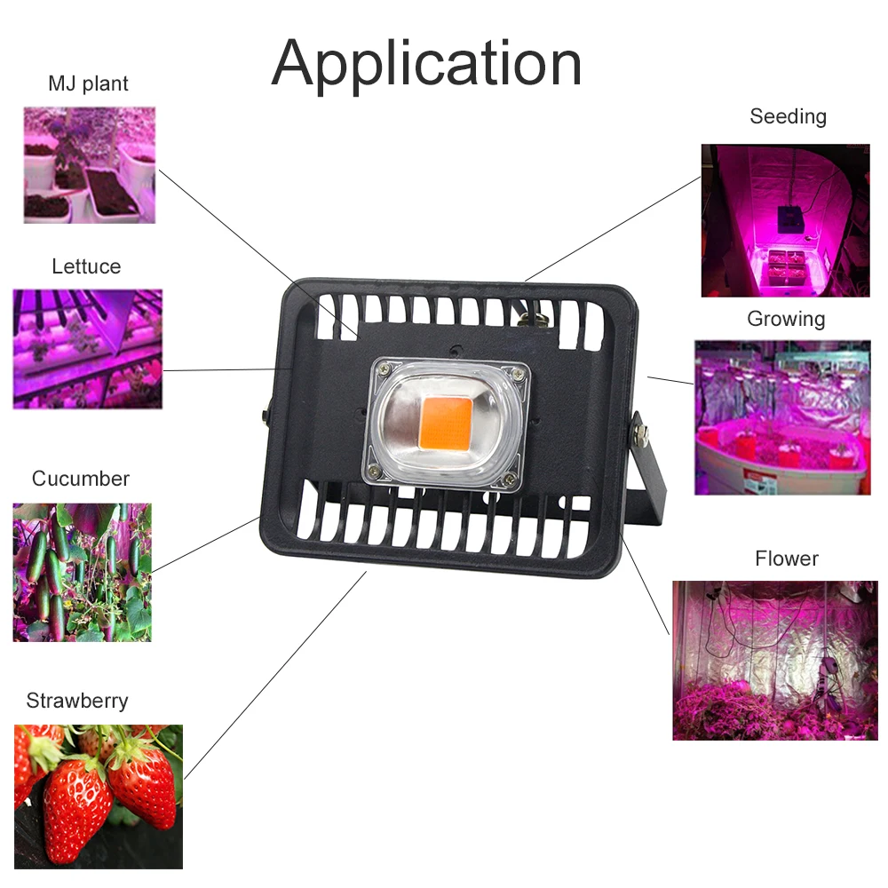 [DBF] полный спектр Светодиодный прожектор для выращивания растений 30 Вт 50 Вт 100 Вт Светодиодный прожектор ac220в IP66 водонепроницаемый наружный светильник для выращивания растений