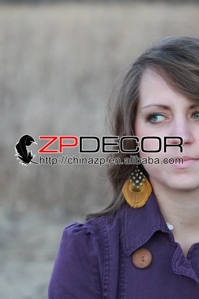 TALIA Gold Peacock Feather Earrings5