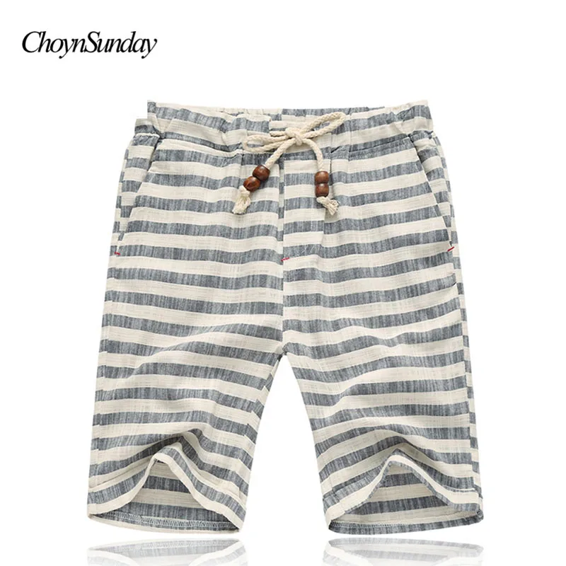 Летний стиль эластичный пояс Шорты Для мужчин свободные Повседневное хлопок Для мужчин s Шорты льна Шорты Мужской до колен пляжное белье шорты Y