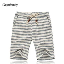 Летний стиль эластичный пояс Шорты Для мужчин свободные Повседневное хлопок Для мужчин s Шорты льна Шорты Мужской до колен пляжное белье шорты Y