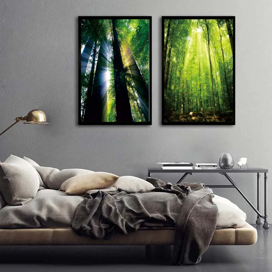 Green Forest Printing Natural Landscape Poster Wall Picture For Living Room Canvas Painting Wall Art Murals Home Decor Bedroom (2)
