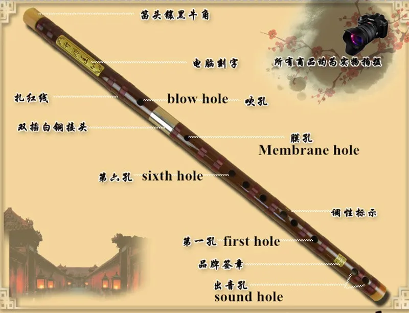 Профессиональная бамбуковая флейта Dizi flauta de embolo из Китая с открытым отверстием C D E F G ключ концертная флейта Instrumento музыкальная флейта