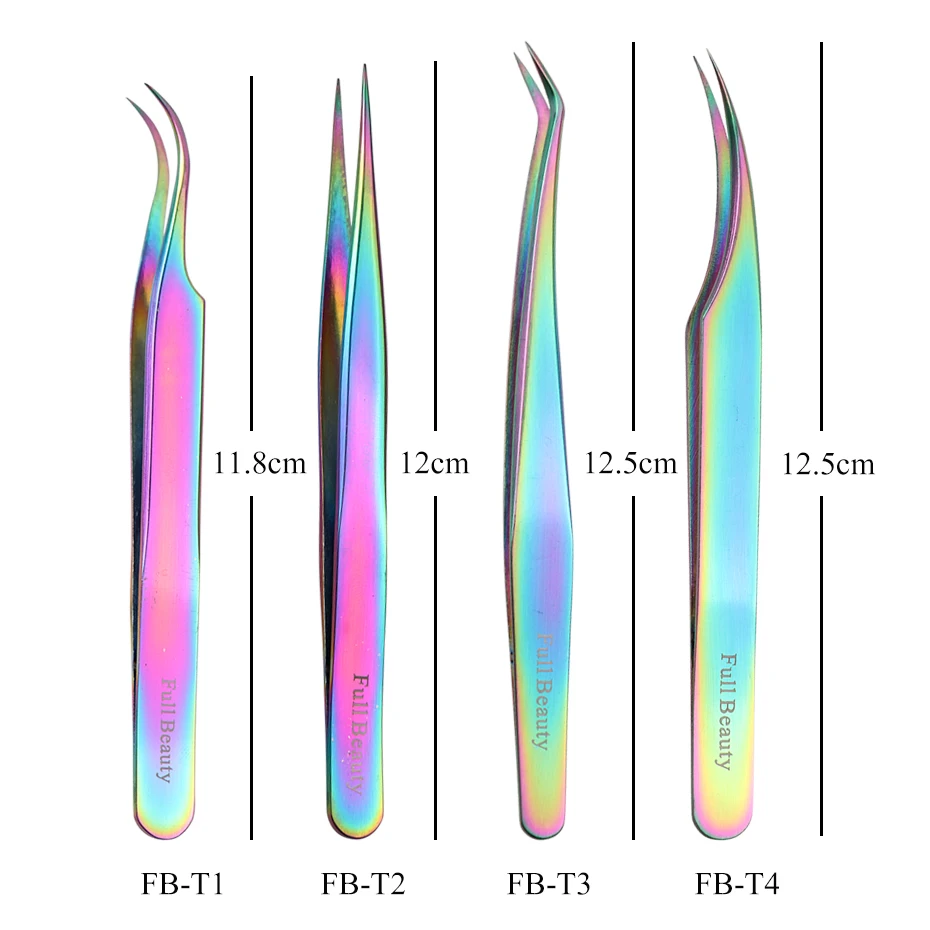 1 шт. Профессиональный пинцет для бровей из нержавеющей стали Радужный ультра точный Пинцет для наращивания ресниц Пинцет инструменты для макияжа CHFB1-4
