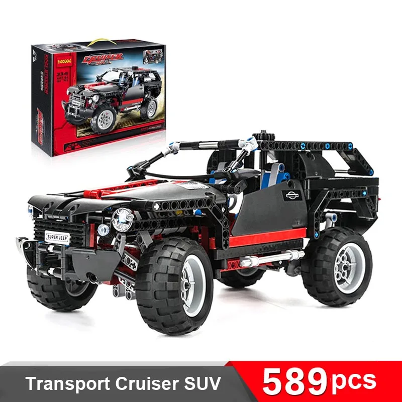 

589pcs King Steerer Transport Cruiser SUV Technic Truck Racing Car 3D Model Building Block Toys 3341 Big Size