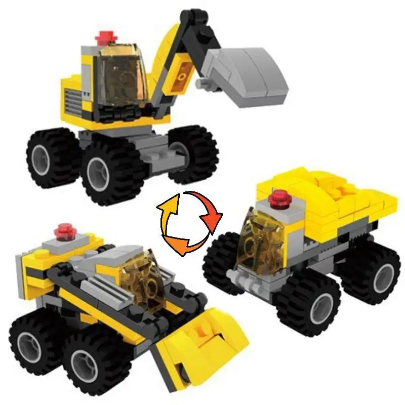 

Small Particle Building Block Digger Helicopter Mini Assembly Vehicles Children Kids Toys Early Education Enlightenment Gifts