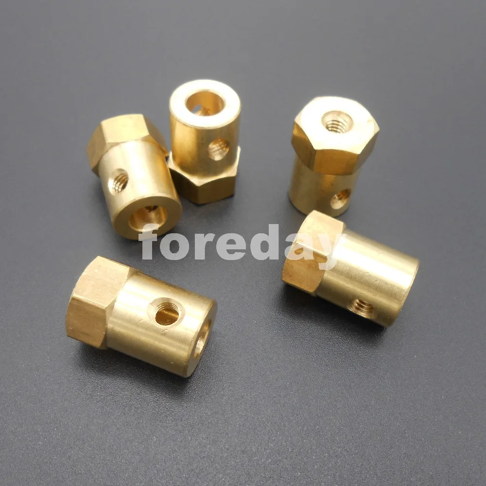 5PCS HQ Brass 6MM Hexagonal length 18mm Wheel Shaft Motor Hexagonal HEX