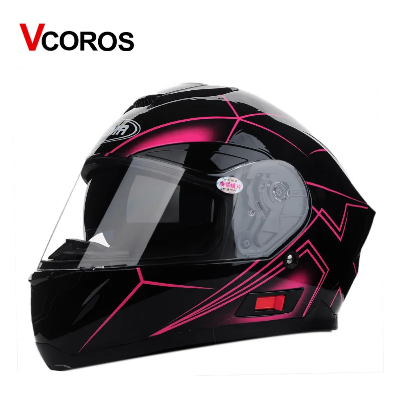 

High Quality Vcoros full face Motorcycle Helmet Anti-fog sun visor Off-road racing motot helmets double lens motorbike helmet
