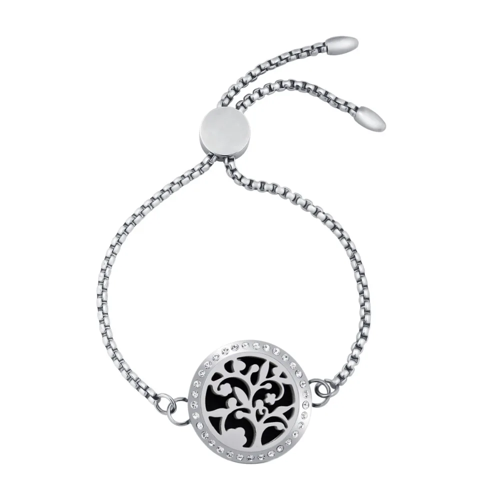 NS-BS459-1 Diffuser Leather Locket Bracelet