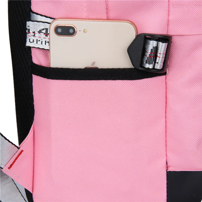 Розовые рюкзаки с usb-разъемом, Женский школьный рюкзак для девочек-подростков, школьная сумка, большая Холщовая Сумка для студентов среднего колледжа, Новинка