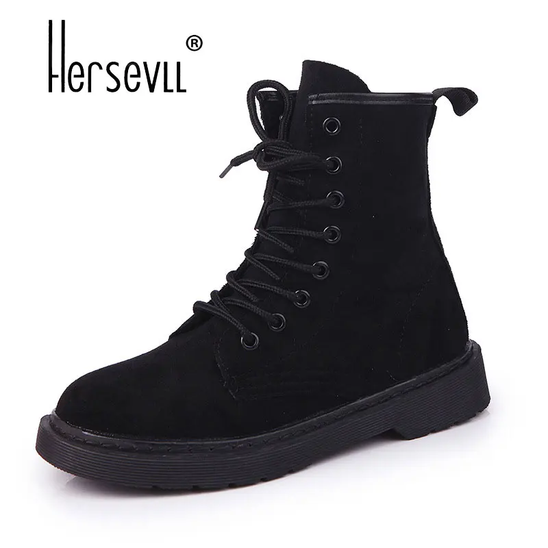 

2018 Autumn and Winter New Women's Short Boots Retro Martin Boot Girl British Style Single Pink Boot Flat Bottom Bold Boots