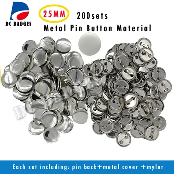 

200sets 25mm (1") Metal pinback button badge material badge Components Supplies