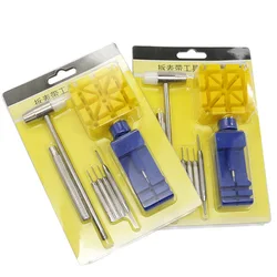 Durable 11 Pieces Watch Band Link Remover Repair Tool Kit Set+Hammer +Watch Strap Holder+EXTRA PINS Convenient Watch Accessories