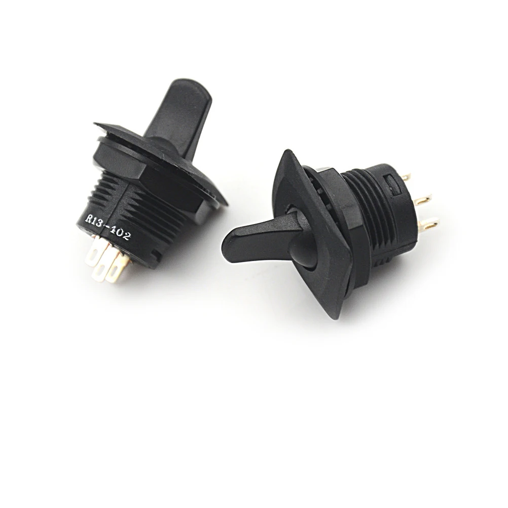 

2Pcs Black Color Maintained SCI R13-402 ON-ON 3Pin 2Position Round Toggle Switch SPDT Panel Mount Wholesale