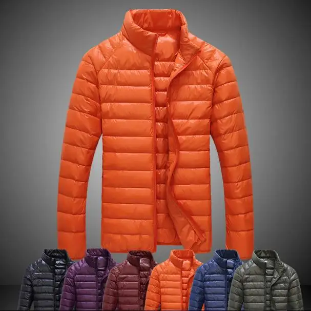 Fashion thin black green blue orange winter man jacket men down jacket short 1 duck down