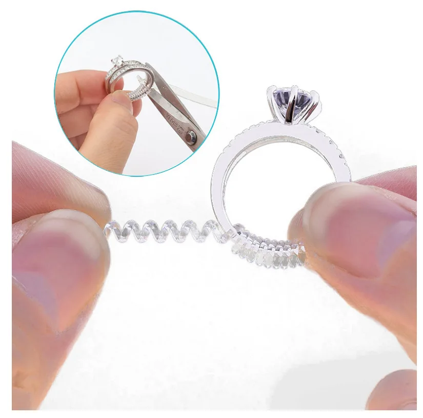 

4PCS Clear Ring Size Adjuster Insert Guard Tightener Reducer Resizing Fitter Jewelry Tools Acccessories