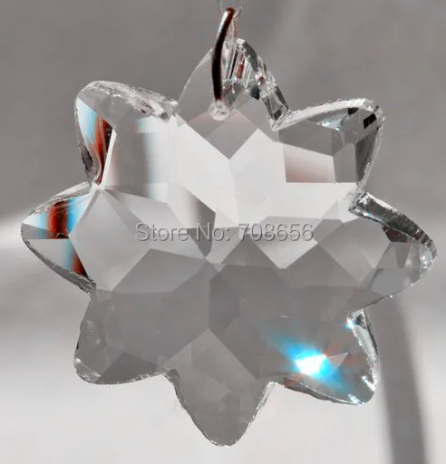 

120PCS 38MM CLEAR 8 POINTED STAR CRYSTAL PRISM SUNCATCHER PENDANT SHIPPING FREE
