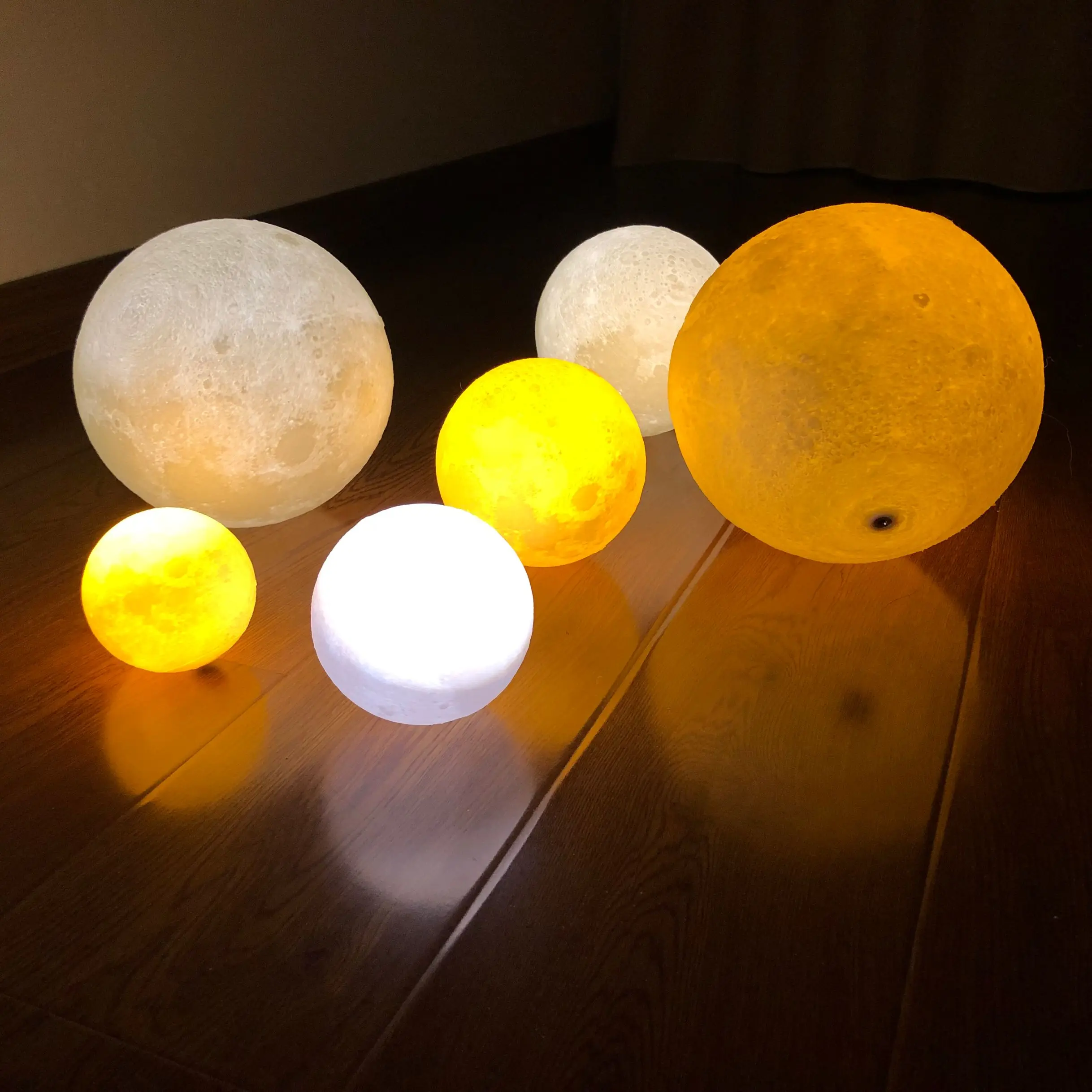 

Rechargeable 3D printing Moon lamp 2 Color Change touch switch bedroom bookcase night light home decor creative gift
