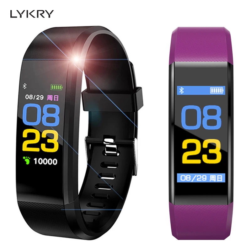 

LYKRY Women Smart Bracelet Sport Watch Men Fitness Tracker Smart Band Wristbands Blood Pressure Heart Rate Test For IOS Android