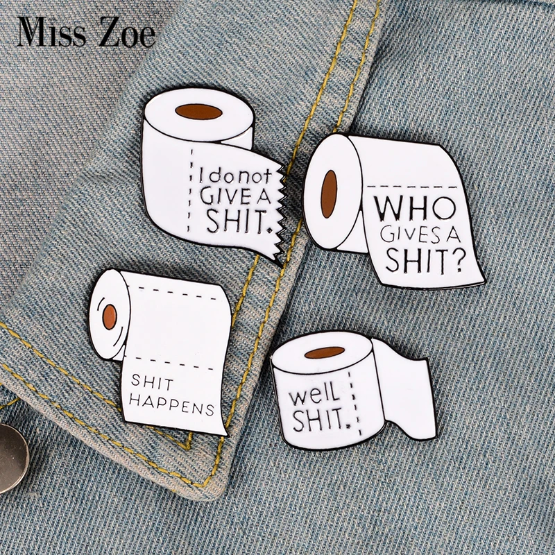 

4styles Roll paper enamel pin Funny shit Brooch Gift for friend Punk icon Pin Badge Button Lapel pin for Clothes Jeans cap bag