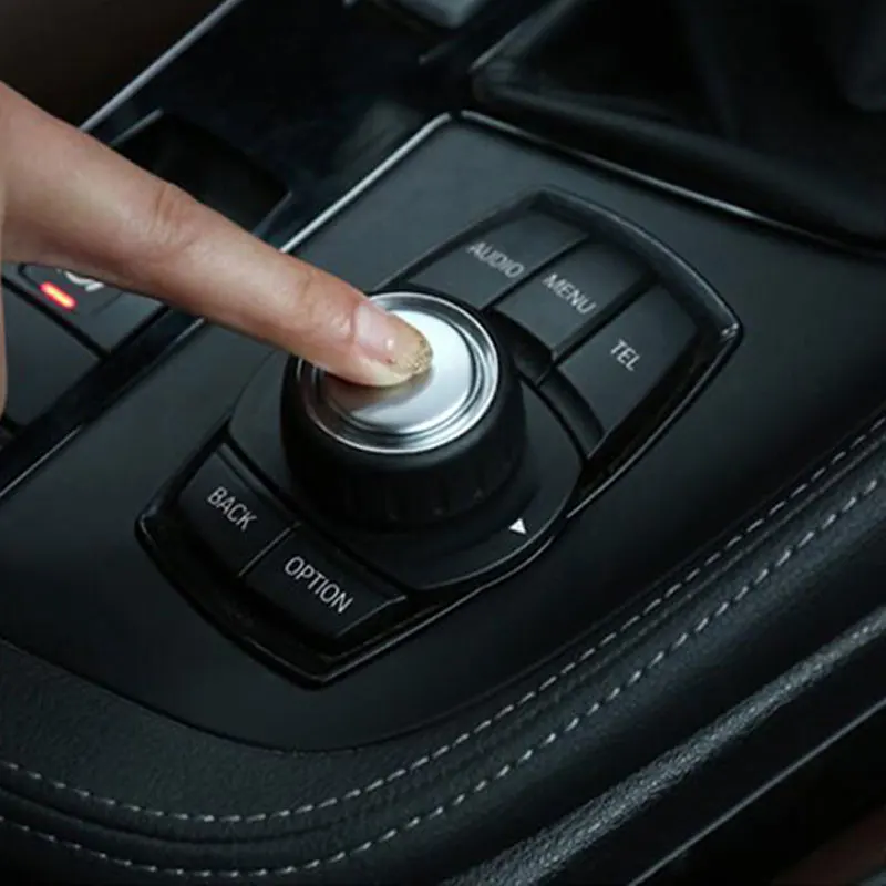 

Jameo Auto Car Multimedia Knob Button Decoration Cover Sticker for BMW New 3 series 1 2 3 4 Series F22 F30 F31 F32 F45 F48 F46