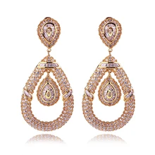 Серьги для женщин роскошь Серьги Медь Материал настройки кубический циркон камень ювелирные изделия