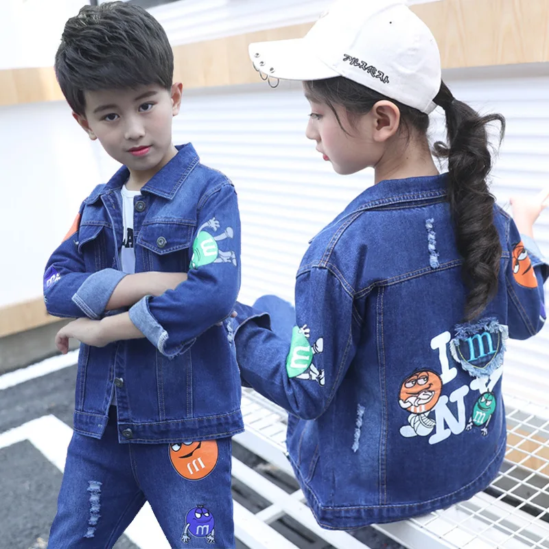 

Autumn Toddler Girl Clothes Boutique Suit Kids Outfits Jeans Denim Jacket Long Sleeve Boys Fashion 3Pcs Children Clothing Set