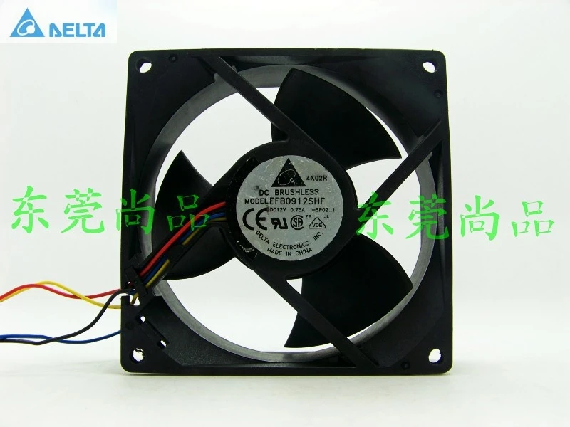 Для delta 9032 EFB0912SHF 12V 0.75A 9 см 4 линии ветров двойного шарикоподшипника вентилятора |