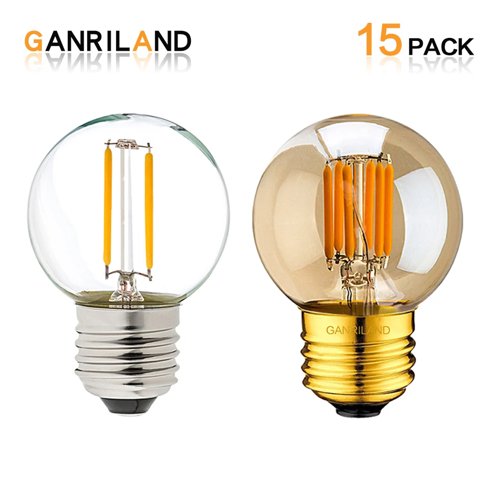 Светодиодная лампа GANRILAND Edison E27 Retro Lamp G40 Vintage Ampoule 110V 220V Праздничная гирлянда 1W 3W с