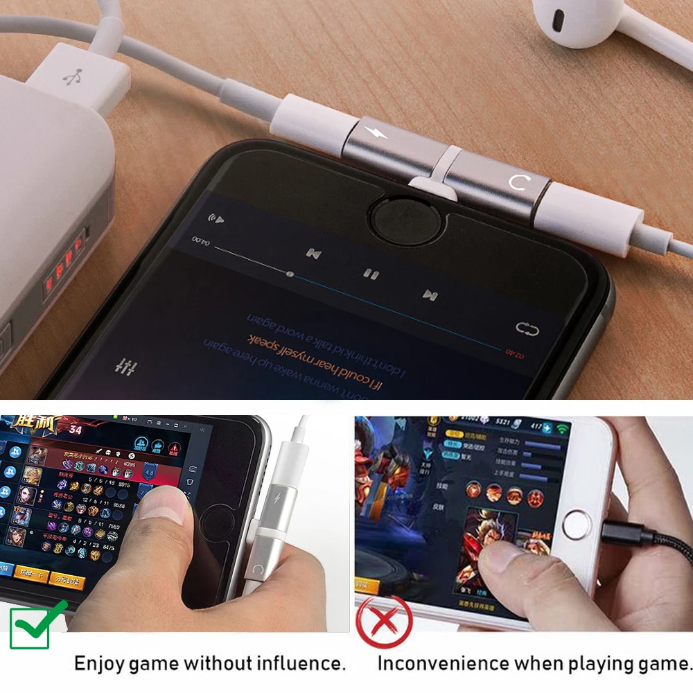 PORTEFEUILLE 2in1 Audio Double Auriculares Connector Adaptador For Iphone 7 XR X10 XS MAX 8 Plus Splitter Jack Headphone Adapter PORTEFEUILLE 2in1 Audio Double Auriculares Connector Adaptador For Iphone 7 XR X10 XS MAX 8 Plus Splitter Jack Headphone Adapter