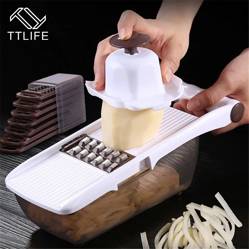 

TTLIFE Vegetable Cutter QuickDone Multifunctional Slicer Stainless Steel Blade Potato Carrot Grater Tool Kitchen Accessories