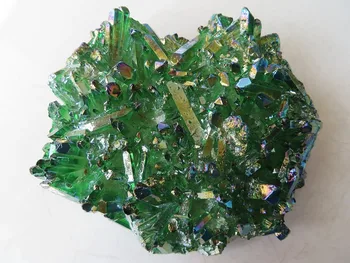 

410g AA Natural Green QUARTZ CRYSTAL Titanium Crystal Cluster Specimens Reiki