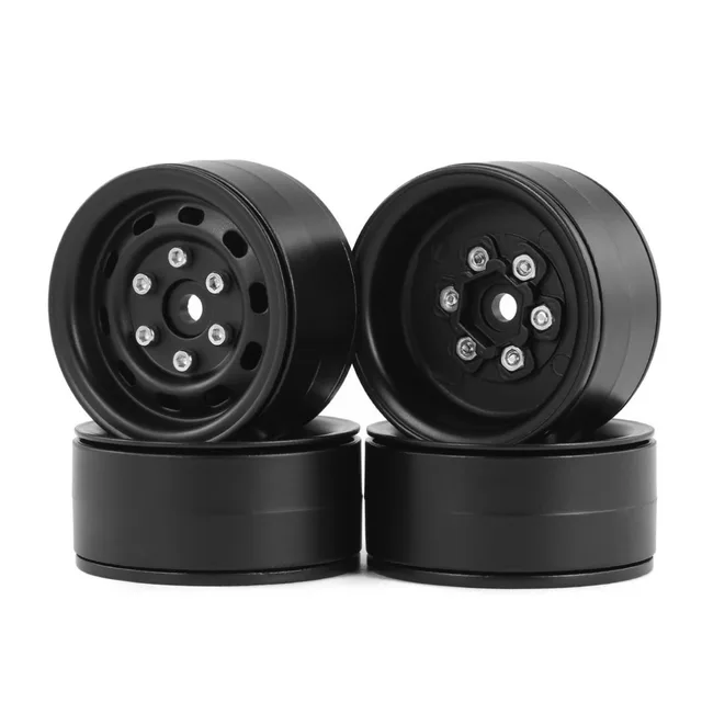 Cheap 4pcs AX-618 1.9inch RC Tires Beadlock Metal Wheels Hub Rim Set for Axial SCX10 RC4WD D90 1/10 RC Car RC Accessories