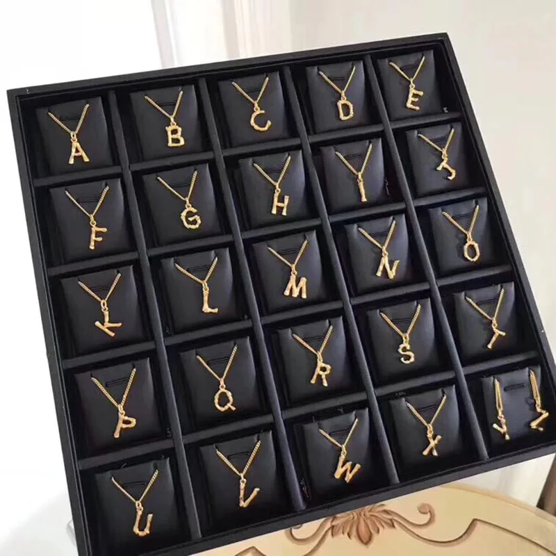

Gold 26 English Letter Necklace Simple Mini Letter Neck Chain Clavicle Chain Pendant necklace