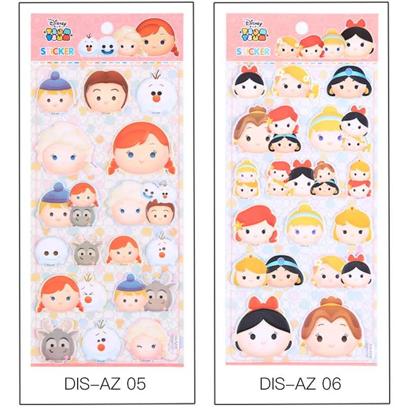 Disney Mixed Cartoon Tsum Tsum DIY Educational Decorative Gifts Classic Toys Puffy Bubble Stickers for Children Girls Boys
