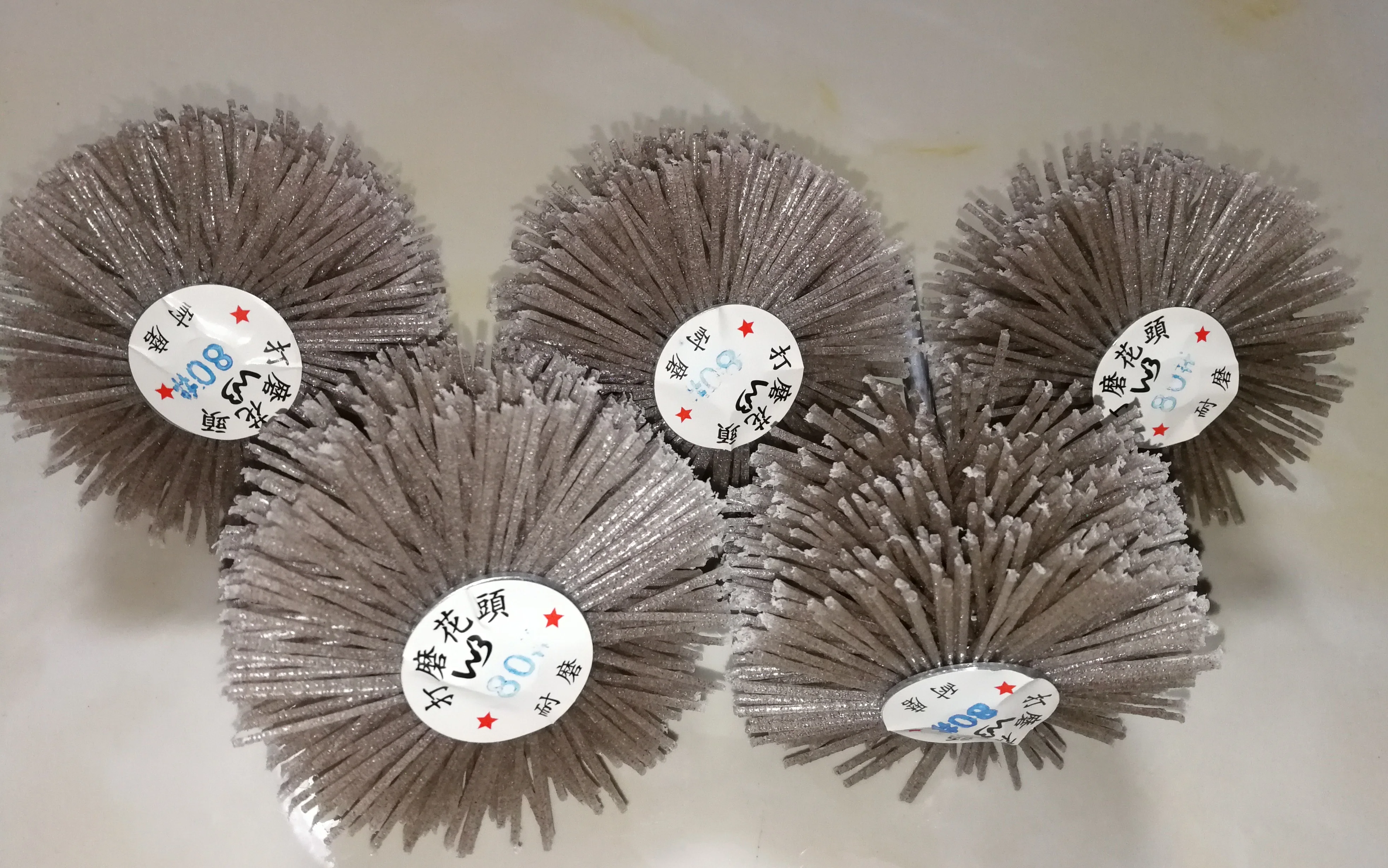 5pcs OD 85MM Abrasive wire brush Nylon Radial Polishing brush Grinding wheel for wood furniture