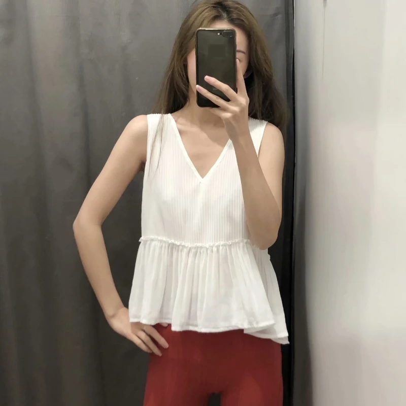 Manches Femmes Noir V Femininas Ls3264w Plissé Retour Sans Chemisier Femme Soie Cou Mode Ls3264b Chemise Blanc Bowknot Mousseline Pic Ls3264 as As Couleur De Hauts InF7rxqn