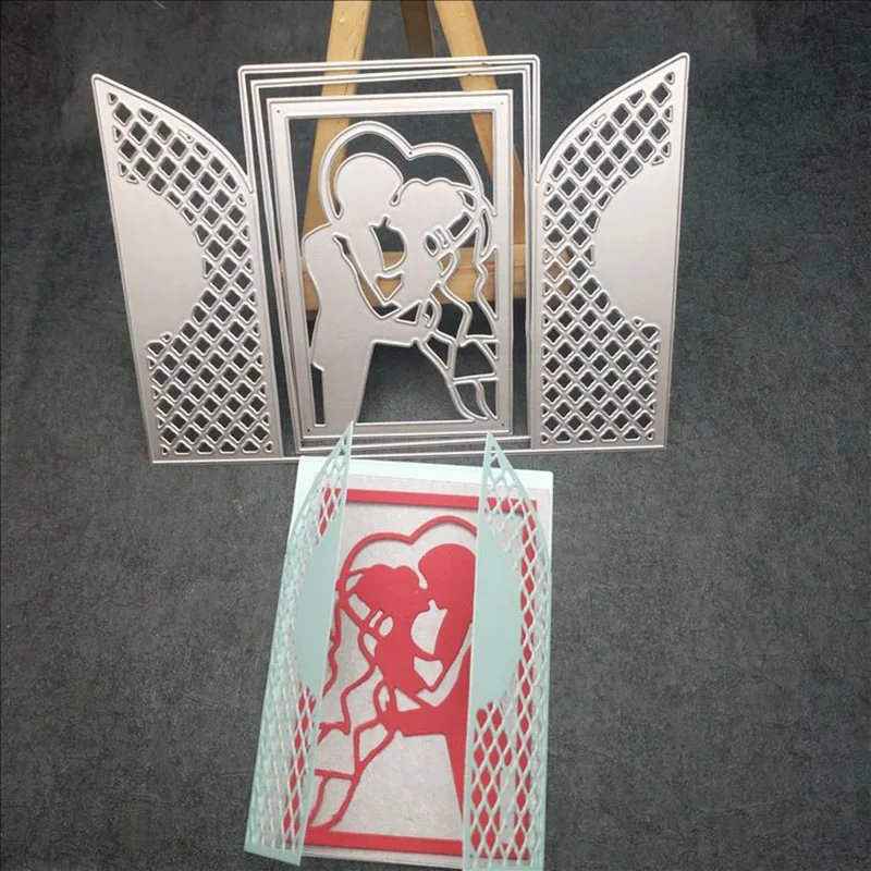  Bride And Groom Metal Cutting Dies Hollow Wedding Love Dies For Invitation Cards Making Diy Craft D - 32987513519