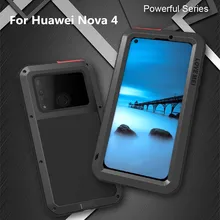 LOVEMEI мощный металлический водонепроницаемый чехол для huawei Nova 4 чехол Полный корпус Защитная обшивка противоударный защитный чехол для телефона