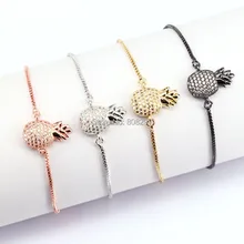 10 шт. Micro Pave CZ ананас очарование разъем Браслеты с бисером для Для женщин