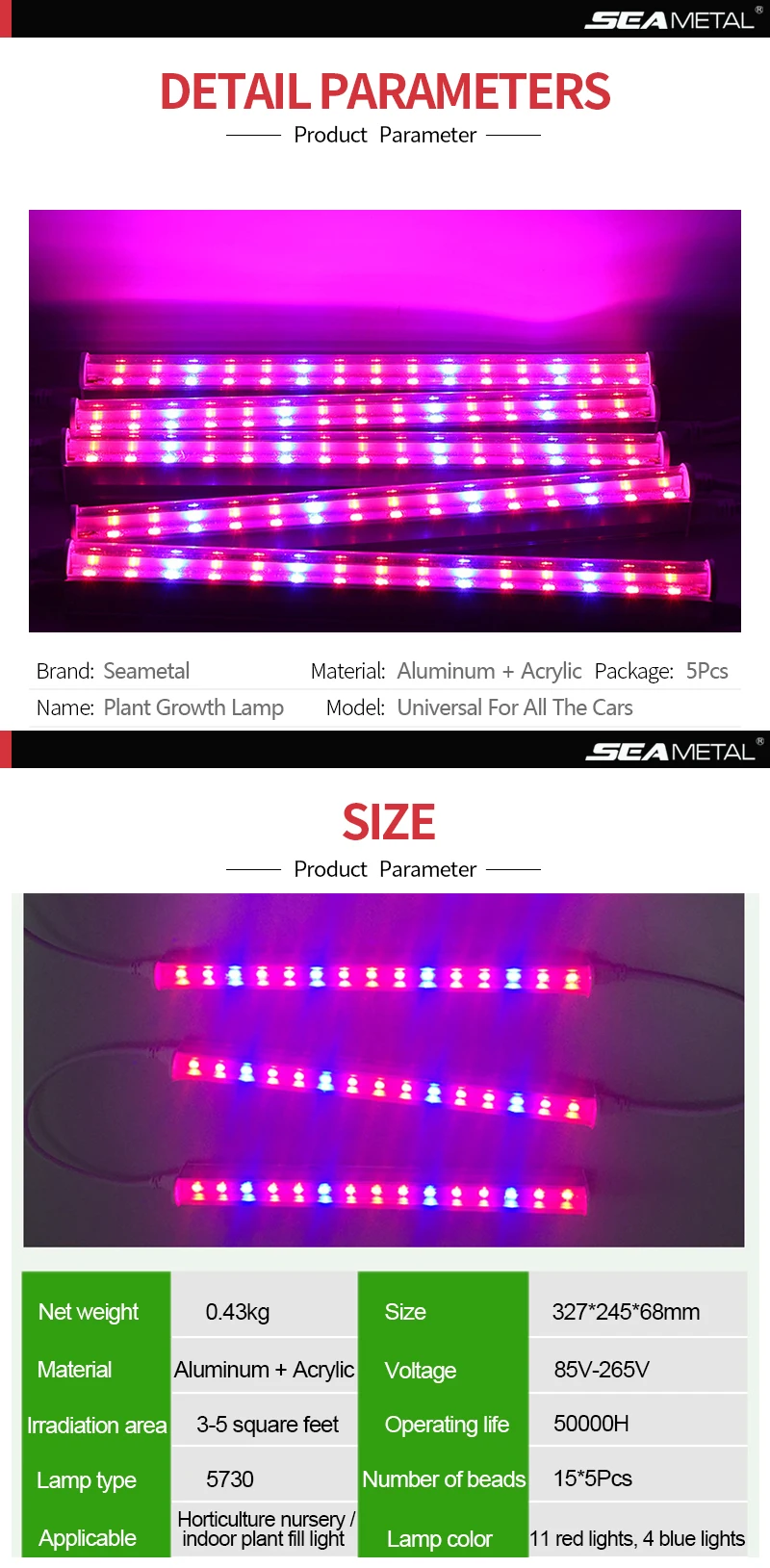 1 5pcs Led Grow Light 6W Lamps For Plants Full Spectrum Phyto Lamp Led Seedling Lights Indoor Plant Growing Greenhouse Flower Lamp