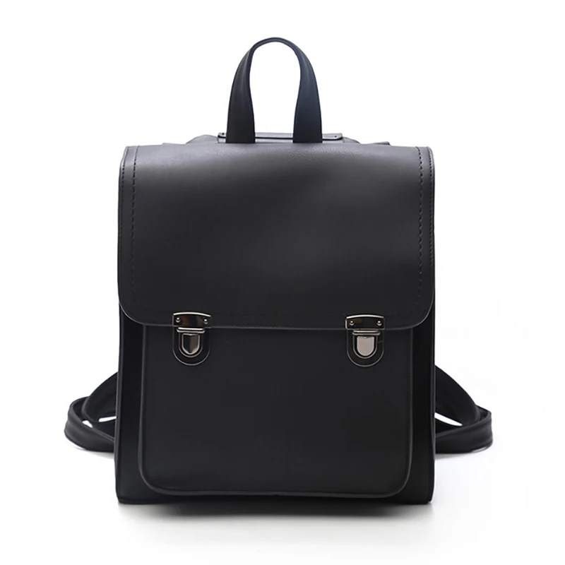 Модный женский рюкзак, женские рюкзаки из искусственной кожи, школьная сумка для девочек, рюкзак, винтажные сумки через плечо, дорожные(черные - Цвет: Black